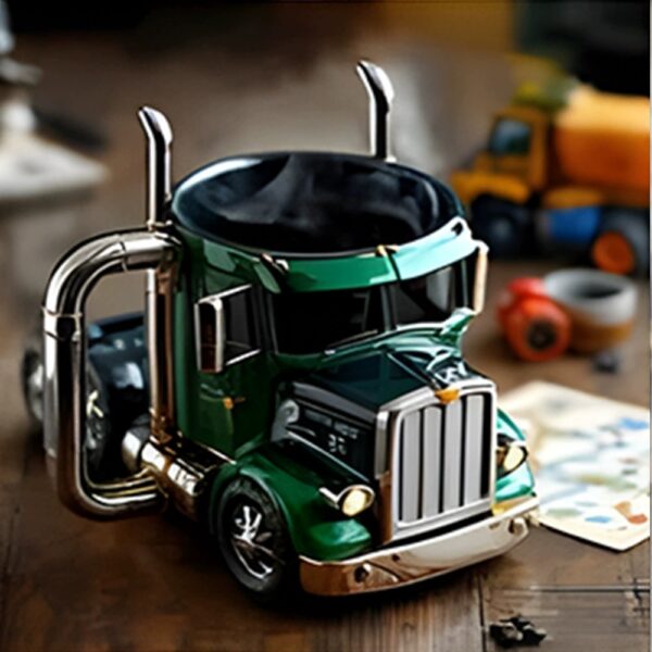 Durable Truck Coffee Mug Semi Truck Handcrafted Coffee Cup Semi-trailer Shaped Semi-Truck Coffee Mugs For Family - Image 8