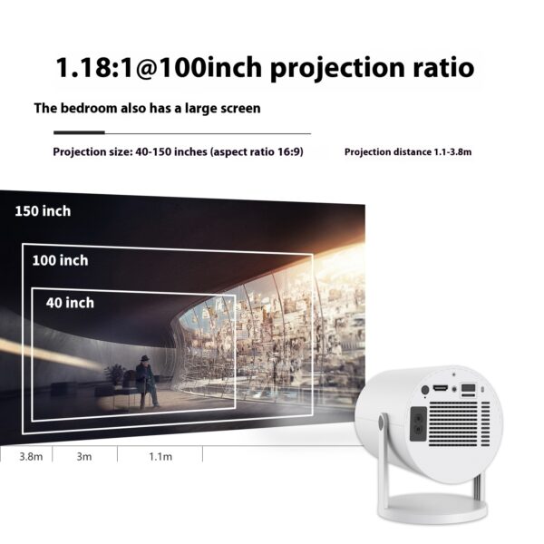 Portable Projector Small Straight Projector For Home Use 180 Degrees Projection Angle Automatic Focus Home Video Projector - Image 4