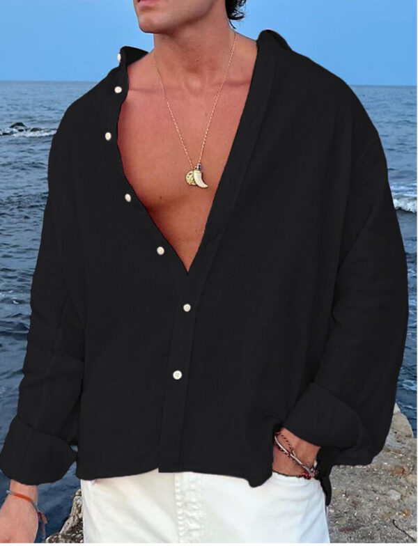 Men's Outdoor Daily Shirts, Holiday Streetwear, Basic Casual - Image 3